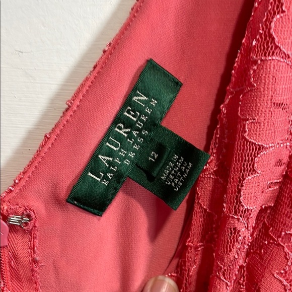 Ralph Lauren Ruched Wrap Sheath Dress in Peach Pink - Picture 2 of 8